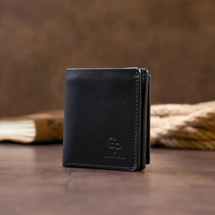 Вертикальное глянцевое портмоне с накладной монетницей GRANDE PELLE 11332 Синее