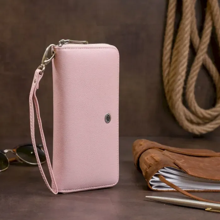 Клатч шкіряний жіночий ST Leather 19283 Рожевий