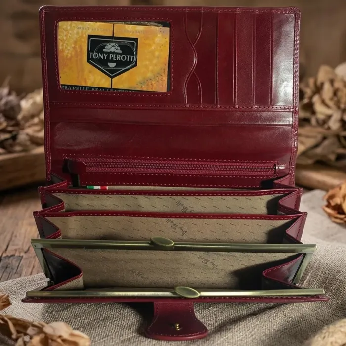Жіночий гаманець Tony Perotti Натуральна шкіра Accademia 1526 rosso (90682) Червоний
