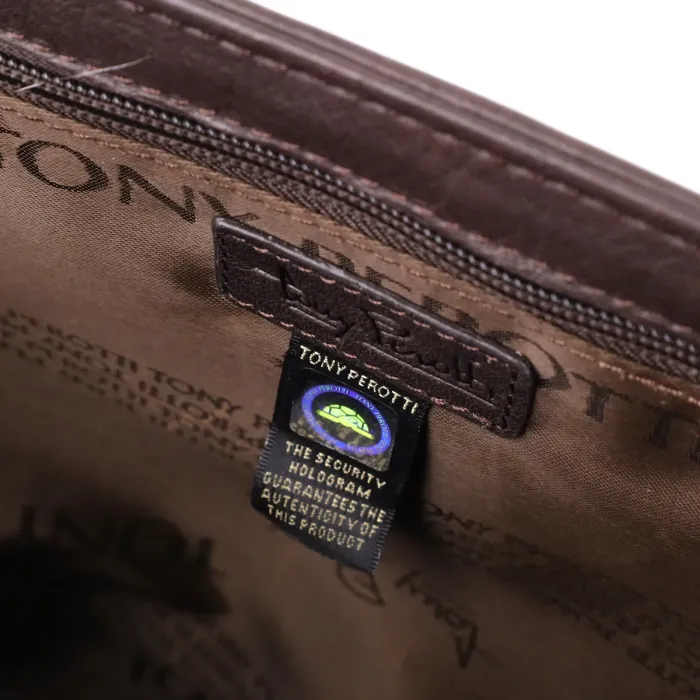 Стильна чоловіча сумка для ноутбука з натуральної шкіри Tony Perotti 20903_1 (9514 moro) Коричневий