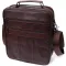 Практична чоловіча сумка з ручкою для перенесення в руці з натуральної шкіри Vintage 23024 Коричневий