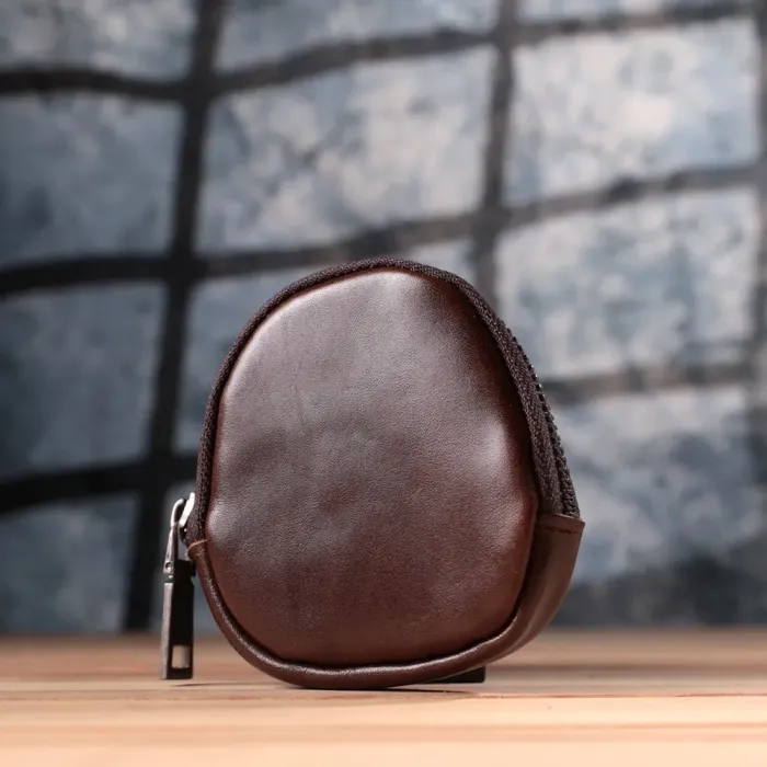 Невеликий гаманець для монет із натуральної шкіри Vintage 15101 Коричневий