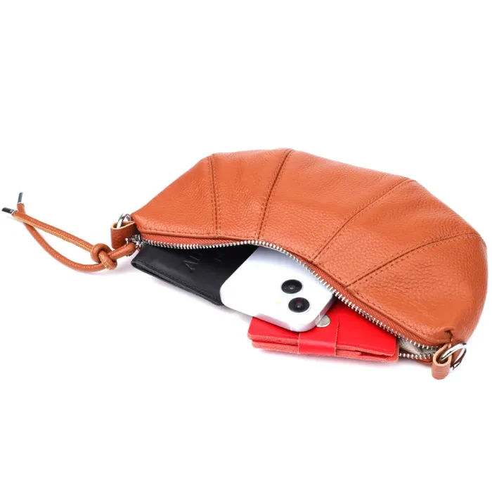 Напівкругла сумка жіноча з натуральної шкіри Vintage 22934 Коричневий