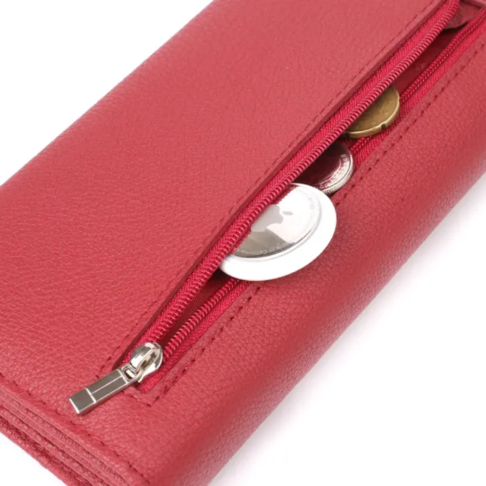 Жіночий місткий гаманець з натуральної шкіри ST Leather 23096 Червоний