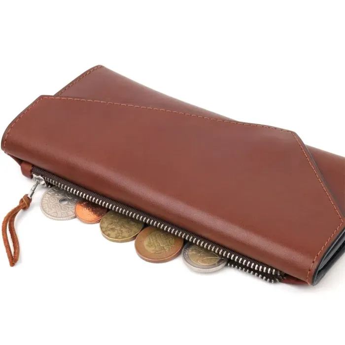 Практичний чоловічий портмоне Grande Pelle 11424 Коричневий