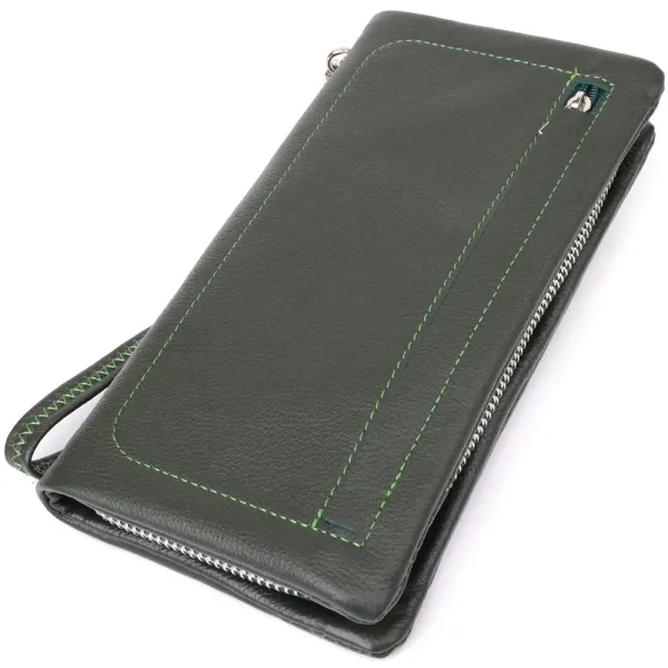 Стильний гаманець для жінок з відділенням під телефон ST Leather 23103 Зелений