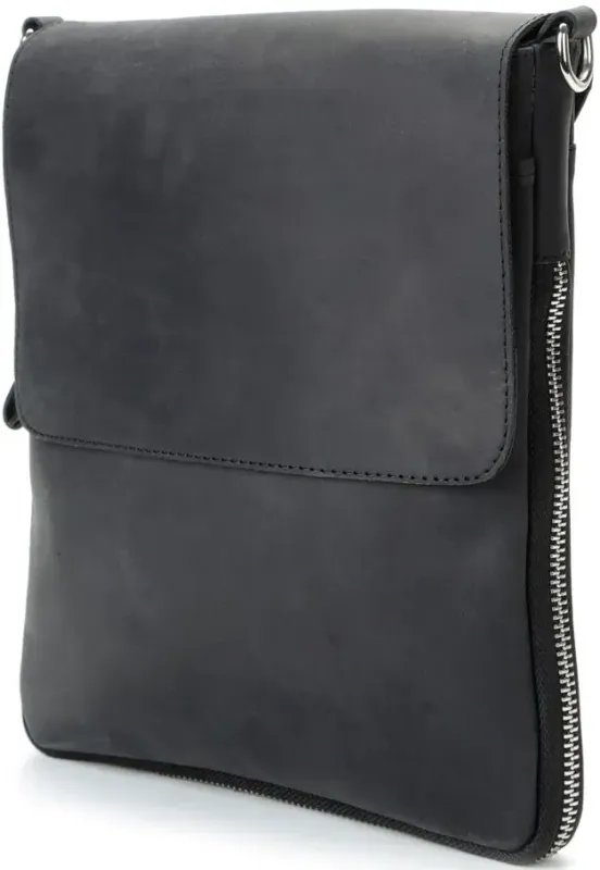 Сумка SHVIGEL 11017 із вінтажної шкіри Чорна