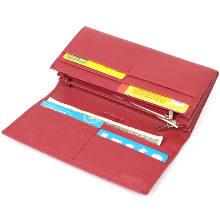 Жіночий місткий гаманець з натуральної шкіри ST Leather 23096 Червоний