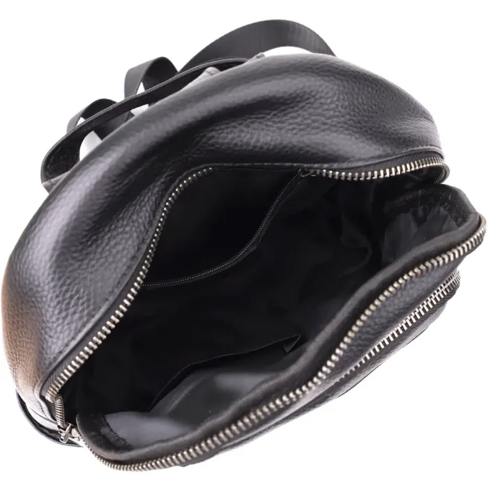 Лаконічний жіночий рюкзак з натуральної шкіри Vintage 23062 Чорний