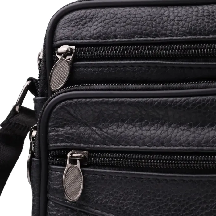 Практична вертикальна сумка з ручкою для чоловіків з натуральної шкіри Vintage 22864 Чорний