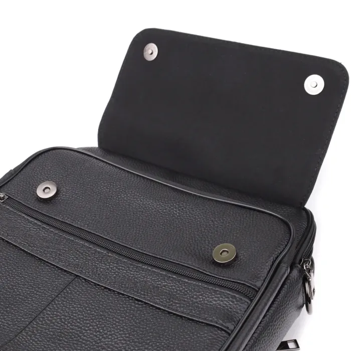 Чоловіча сумка з ручкою для перенесення в руці з натуральної шкіри Vintage 23026 Чорний