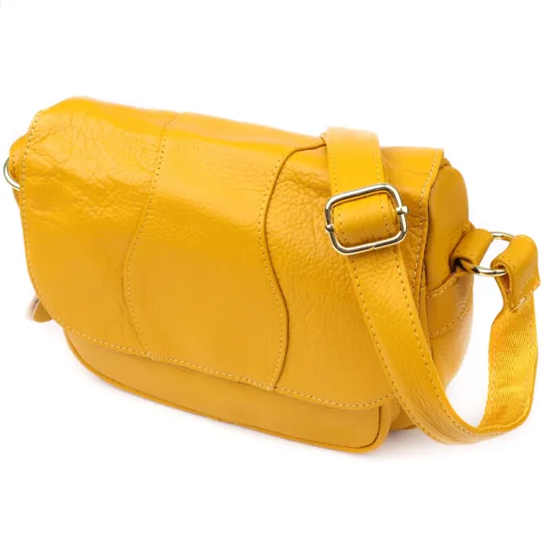 Елегантна шкіряна сумка для жінок на день Vintage 22969 Жовтий
