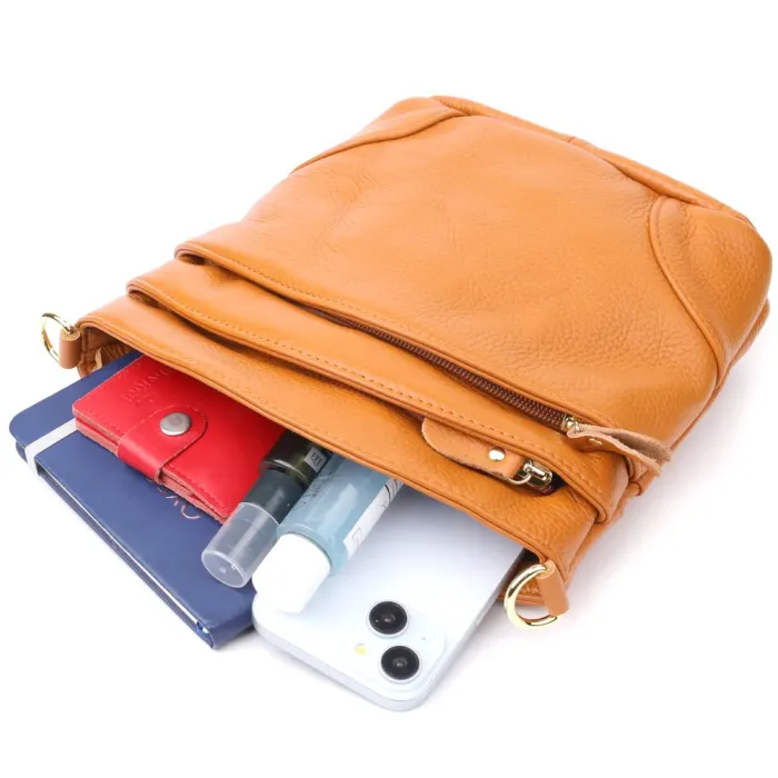 Невелика жіноча сумка з натуральної шкіри 15124 Vintage Рудий