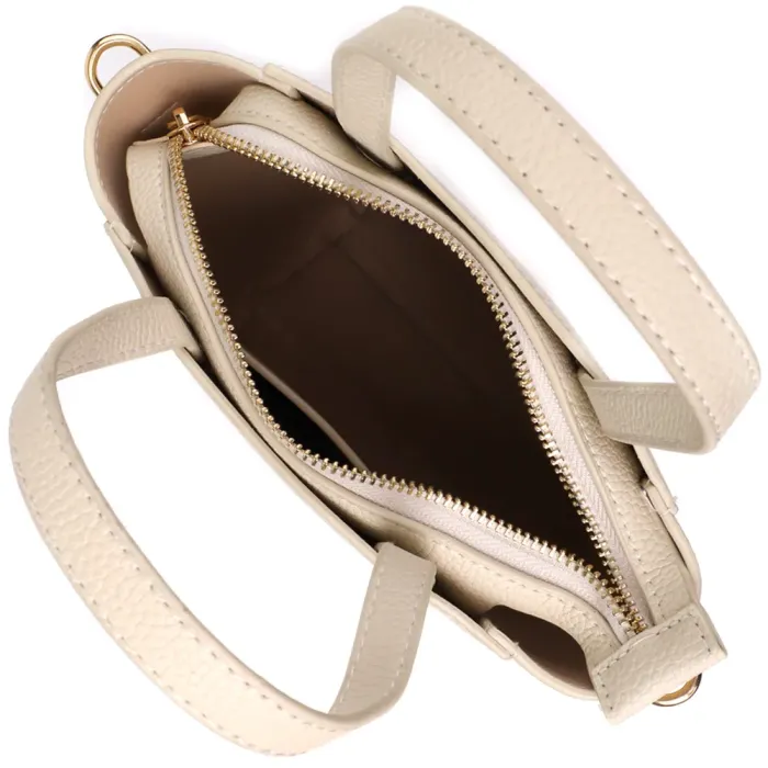 Сумка для жінок із натуральної шкіри з модним трапецієподібним кроєм Vintage 22917 Білий