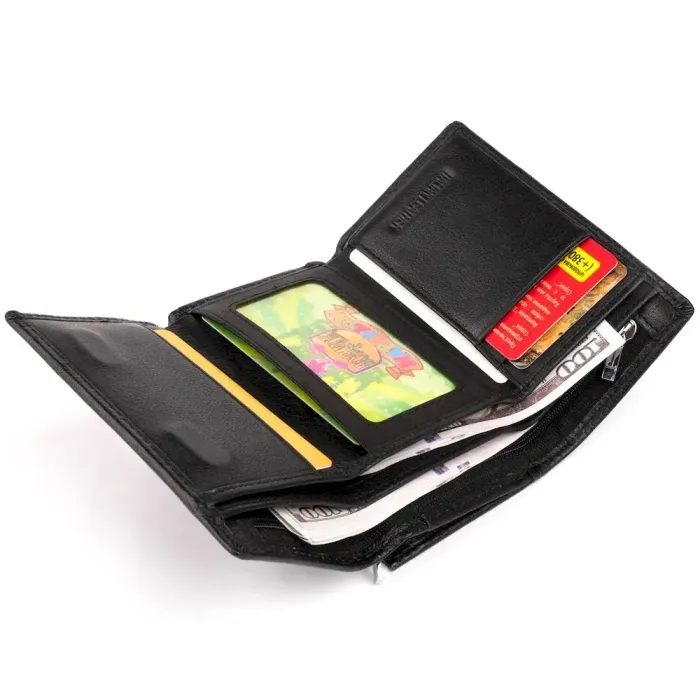 Горизонтальное портмоне из кожи унисекс на магните ST Leather 19331 Черное