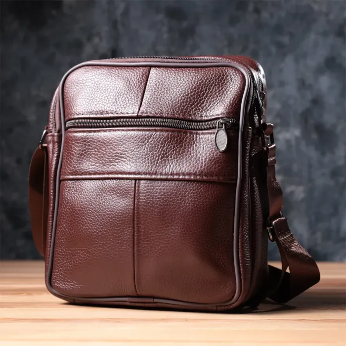 Зручна чоловіча сумка з натуральної шкіри 22858 Vintage Коричневий