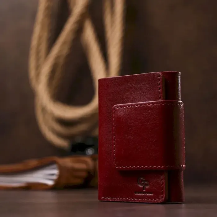 Практичний жіночий портмоне Grande Pelle 11574 Бордовий