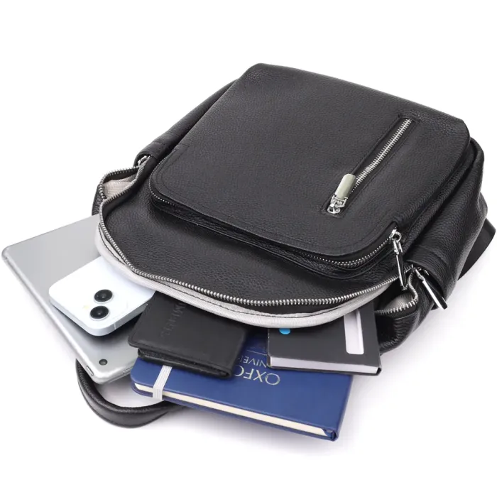 Цікавий жіночий рюкзак з натуральної шкіри Vintage 23059 Чорний