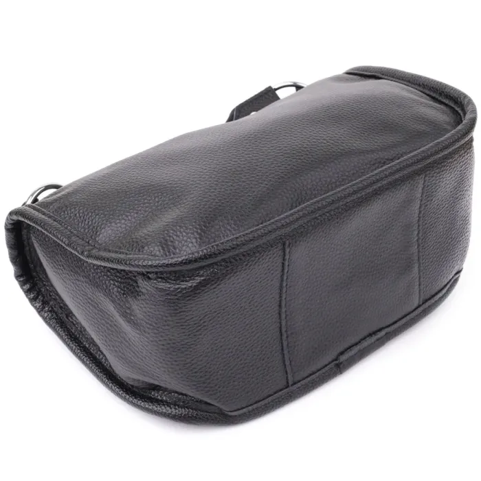 Стильна напівкругла сумка для жінок із натуральної шкіри Vintage 22905 Чорний