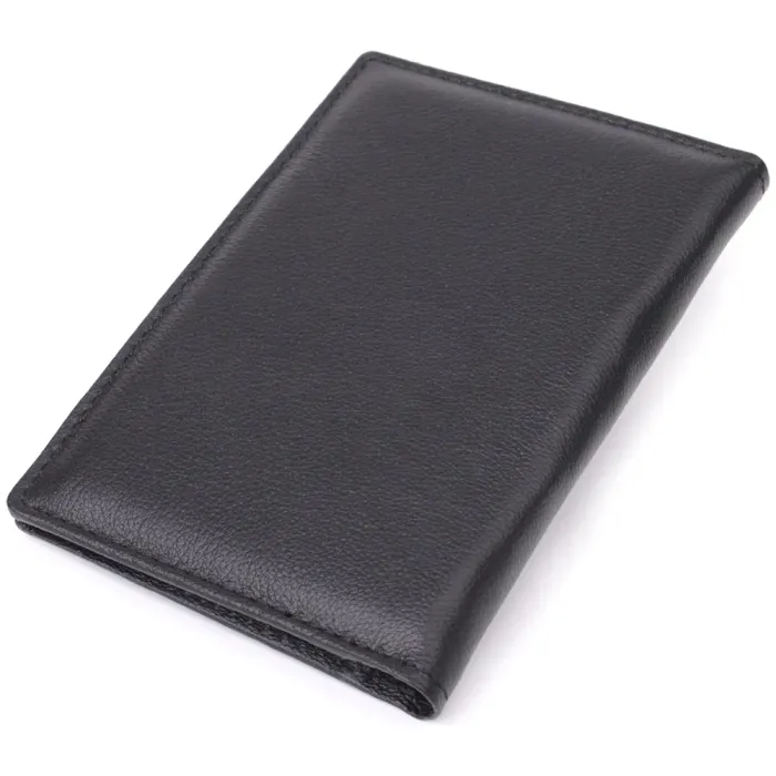 Стильна обкладинка на паспорт універсального формату із натуральної шкіри ST Leather 23078 Чорний