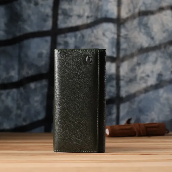 Стильний гаманець для жінок з монетницею із натуральної шкіри ST Leather 23106 Зелений