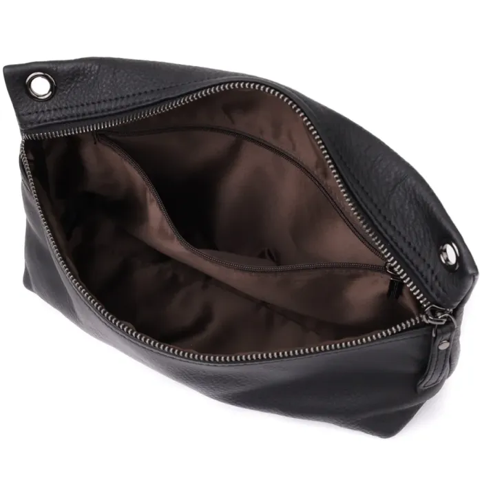 Модна жіноча сумка на плече з натуральної шкіри Vintage 23004 Чорний