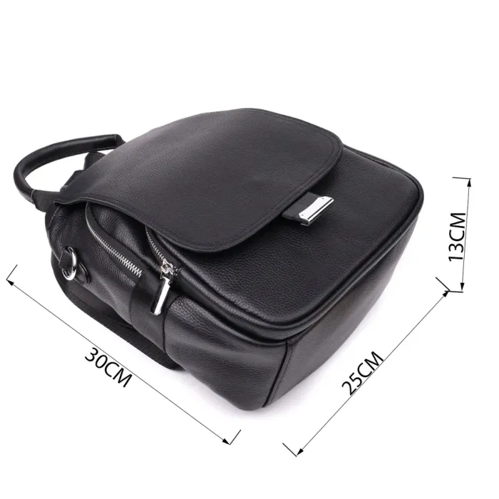 Стильний жіночий рюкзак з натуральної шкіри Vintage 23056 Чорний