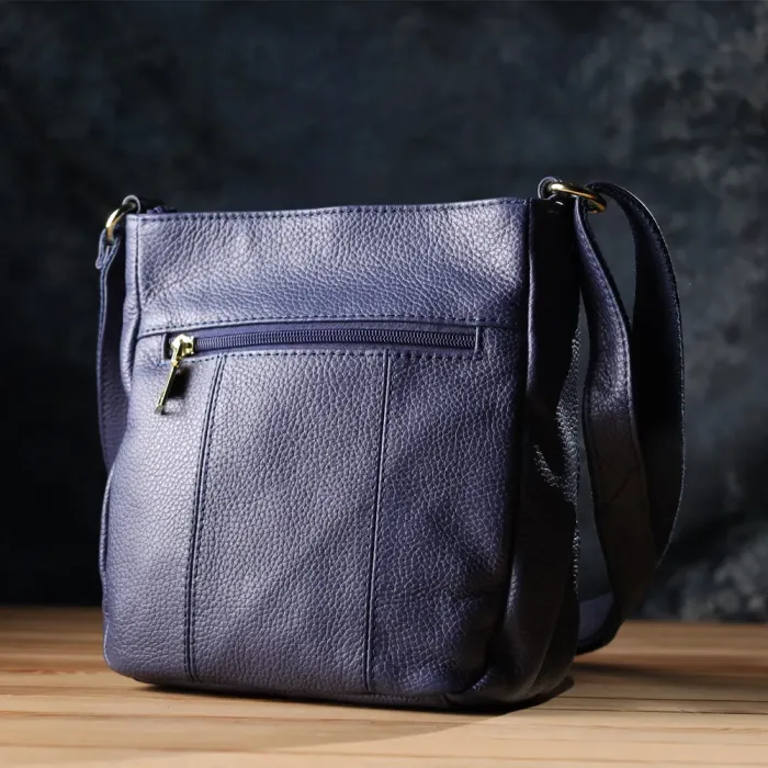 Вертикальна сумка жіноча з натуральної шкіри 15121 Vintage Синій