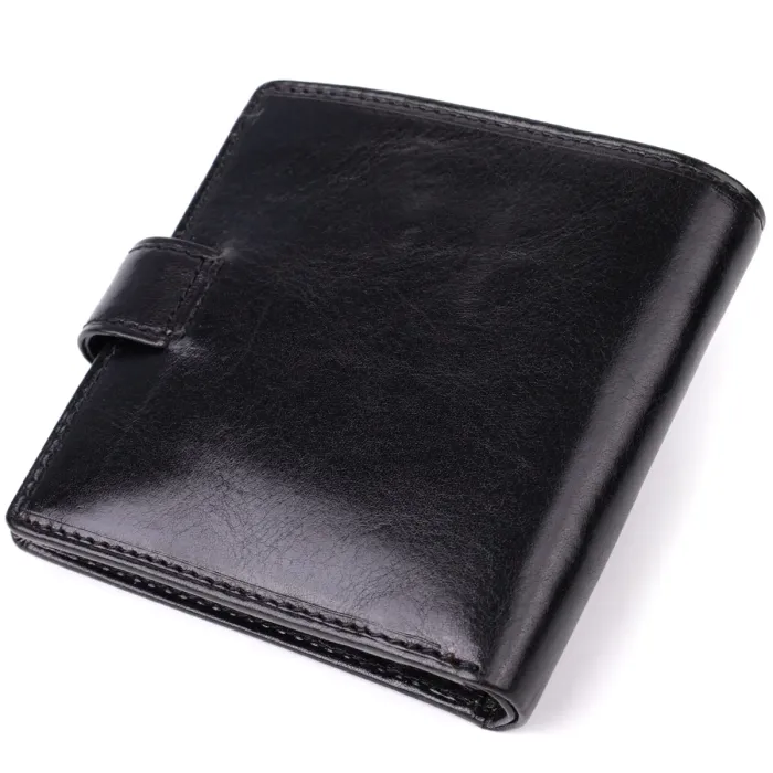 Стильний гаманець унісекс із глянсової натуральної шкіри Tony Perotti 20885_1 (1256 nero) Чорний