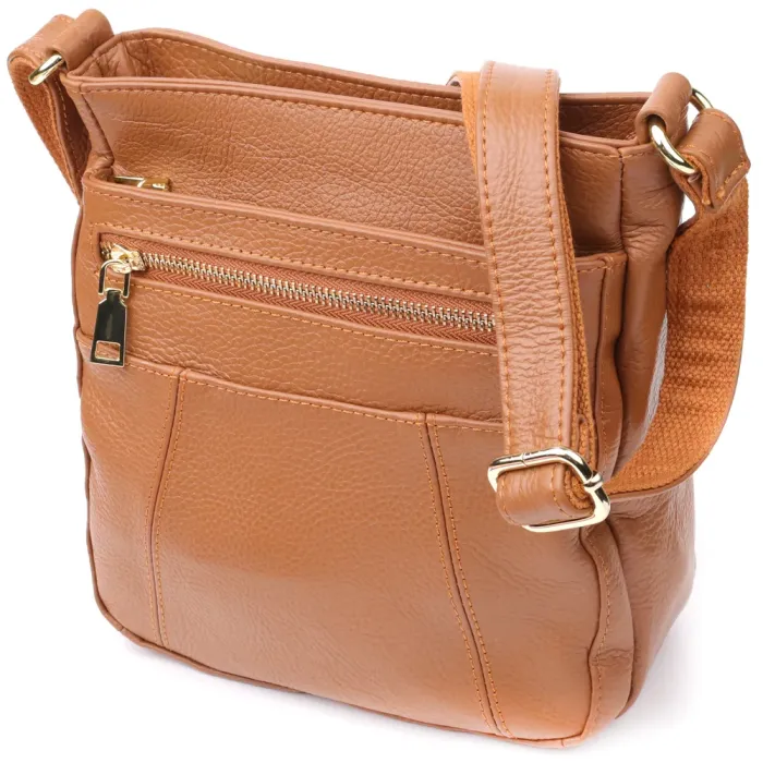 Зручна вертикальна сумка жіноча з натуральної шкіри 15125 Vintage Рудий