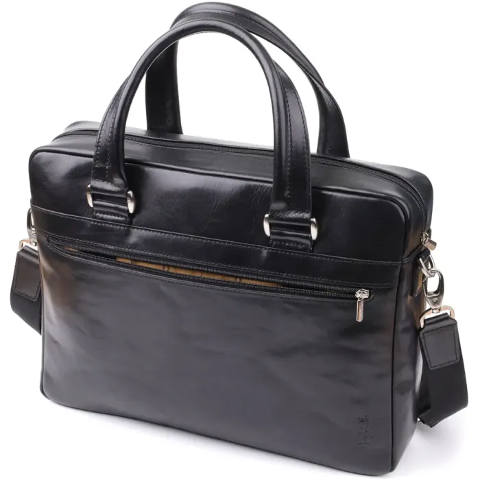 Місткий чоловічий портфель з відділенням для ноутбука з гладкої натуральної шкіри Tony Perotti 20859_1 (9637-38 nero) Чорний