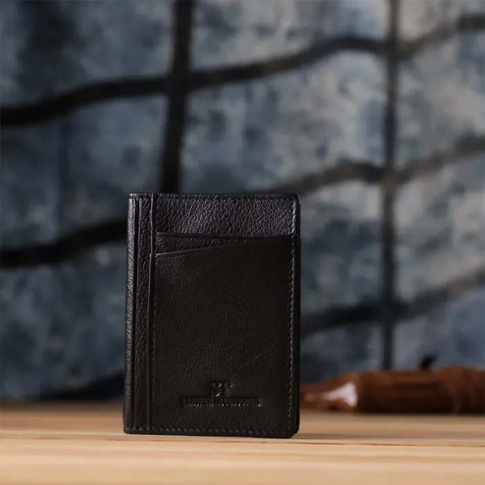 Чоловічий гаманець для карток із натуральної шкіри ST Leather 23091 Чорний