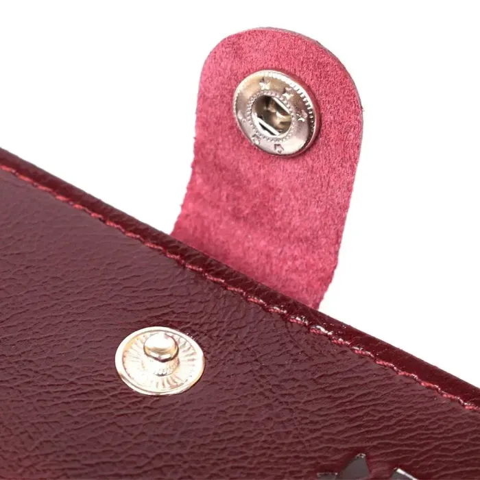 Женское глянцевое кожаное портмоне Shvigel 16484 Бордовый