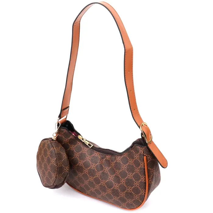 Жіноча сумка у формі півмісяця з екошкіри Vintage 15145 Коричневий