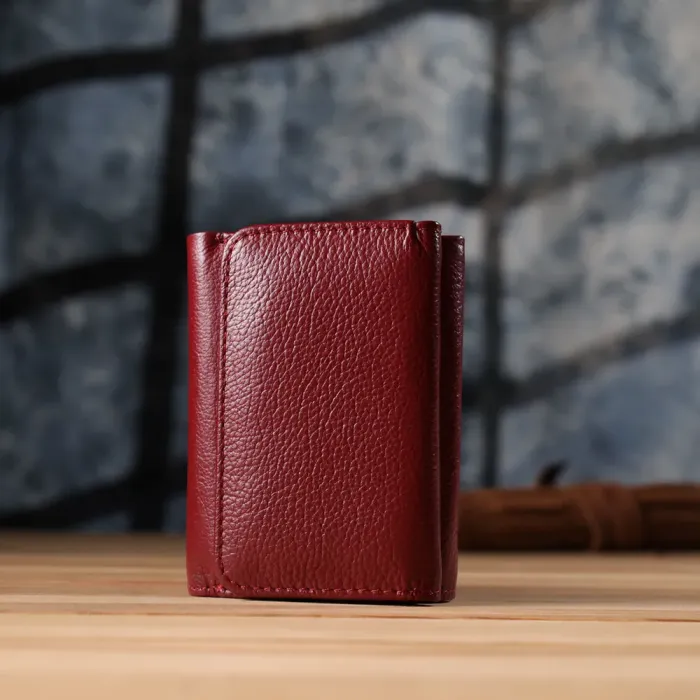 Компактний гаманець зручного формату із натуральної шкіри ST Leather 23077 Бордовий