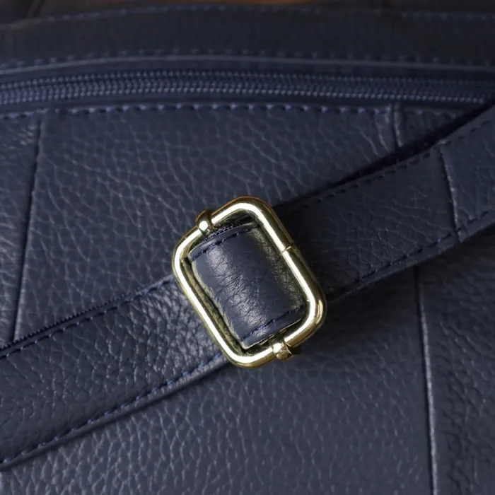 Практична сумка з натуральної шкіри для жінок Vintage 22971 Синій