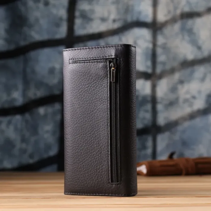 Місткий гаманець для жінок із натуральної шкіри ST Leather 23097 Чорний