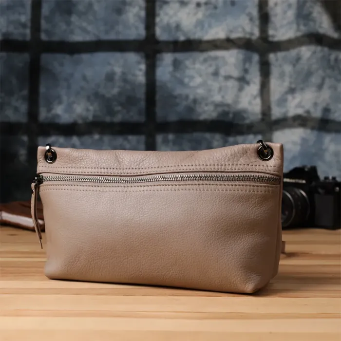 Стильна сумка на плече з натуральної шкіри Vintage 23005 Сірий