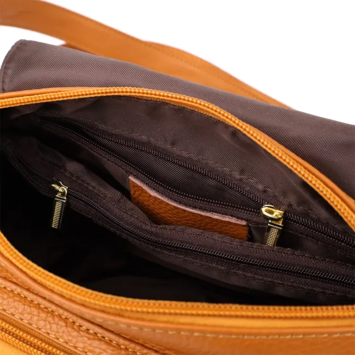 Містка повсякденна сумка з натуральної шкіри для жінок Vintage 22968 Рудий