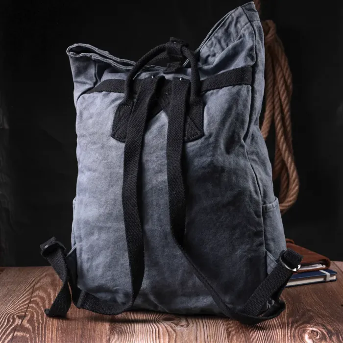 Модний міський рюкзак-мішок унісекс із щільного текстилю Vintage 15076 Сірий