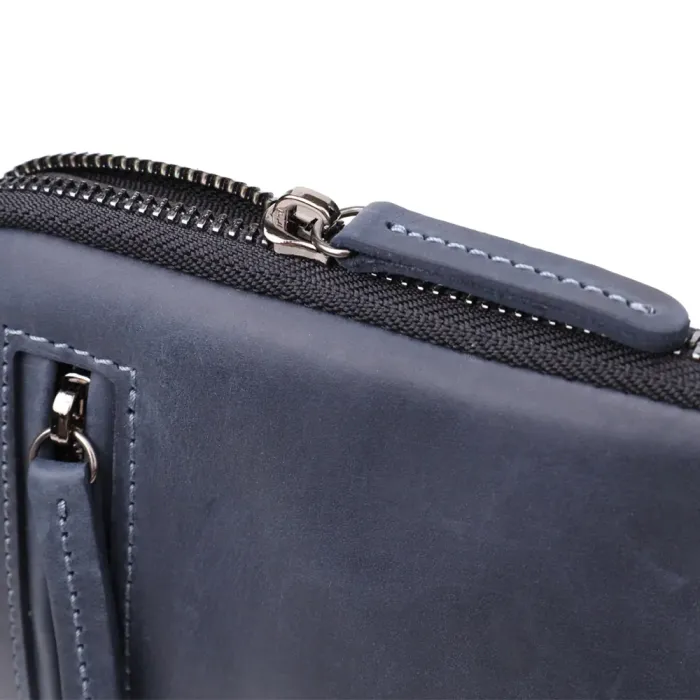 Сумка невеликого розміру для чоловіків на плече з натуральної шкіри Shvigel 23148 ​​Синій