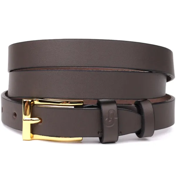 Елегантний вузький шкіряний ремінь для жінок GRANDE PELLE 22952 Червоний