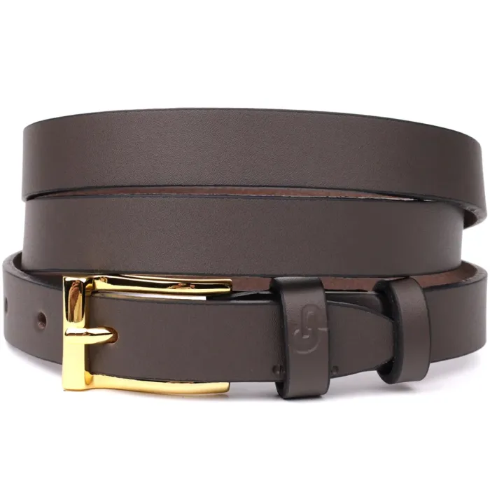 Елегантний вузький шкіряний ремінь для жінок GRANDE PELLE 22952 Червоний