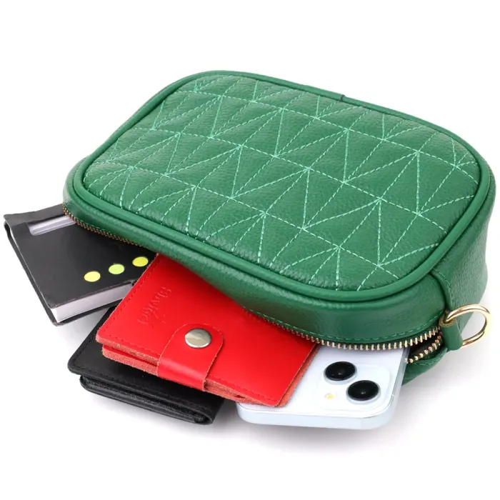 Цікава сумка для жінок з натуральної шкіри Vintage 22900 Зелений