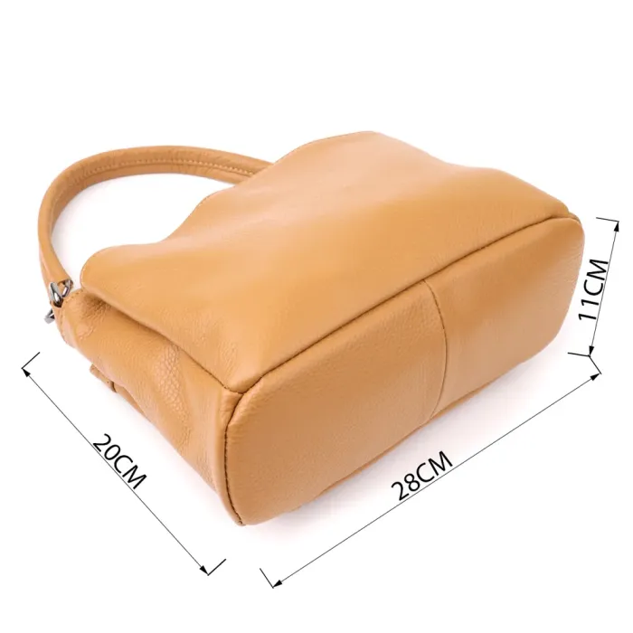 Елегантна сумка жіноча з натуральної шкіри Vintage 23008 Рудий