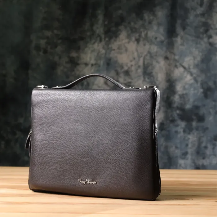 Цікава чоловіча сумка для планшета з м'якої натуральної шкіри Tony Perotti 20846_1 (9594-28 nero) Чорний