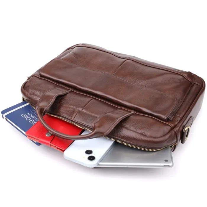Стильний портфель для чоловіків із натуральної шкіри Vintage 23040 Коричневий