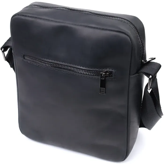 Чоловіча сумка через плече з матової шкіри Shvigel 22848 Чорна