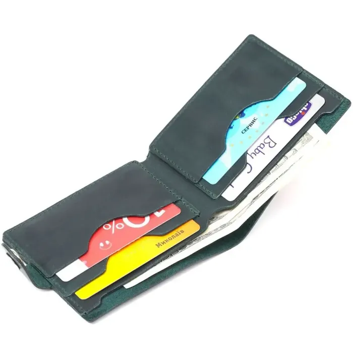 Модное винтажное портмоне Shvigel 16498 Зеленый