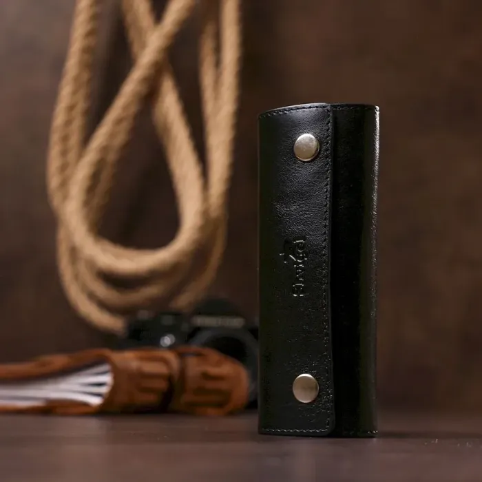 Стильная кожаная ключница Shvigel 16529 Черный